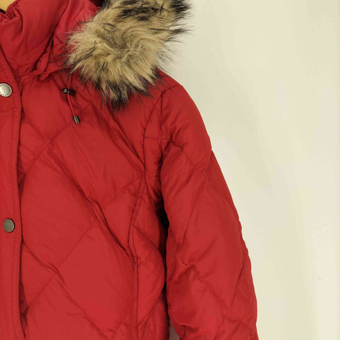 ランズエンド LANDS END ダイヤキルティング ファー付き ダウン ジャケット Y2K レディース JPN:S