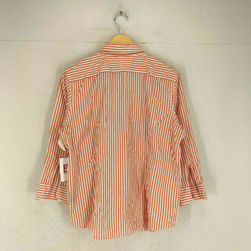 ローレンラルフローレン LAUREN RALPH LAUREN ロゴ刺繍ストライプ七分袖シャツ レディース XL