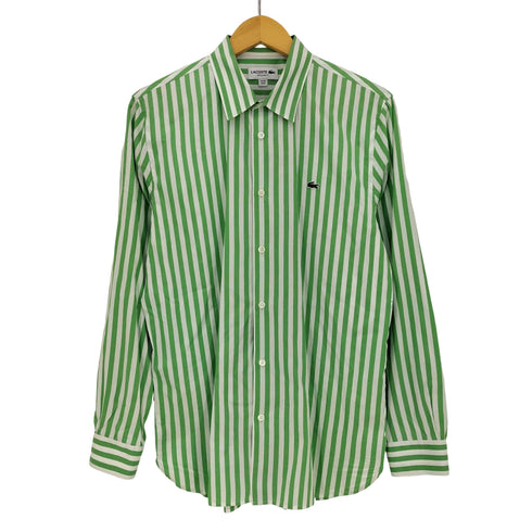ラコステ LACOSTE REGULAR FIT コットンポプリンストライプシャツ メンズ import:M