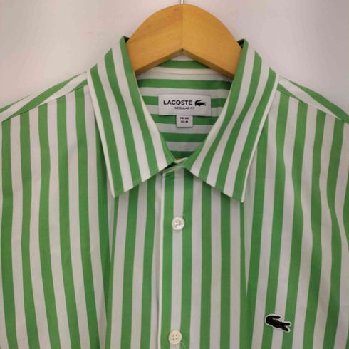 ラコステ LACOSTE REGULAR FIT コットンポプリンストライプシャツ メンズ import:M