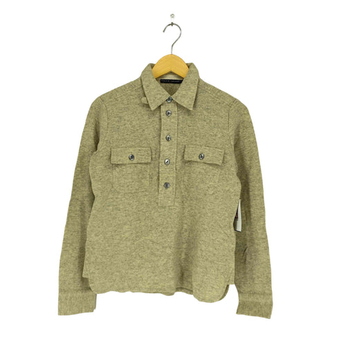 ラルフローレン RALPH LAUREN ウールハーフボタンシャツ レディース L