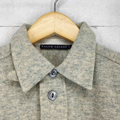ラルフローレン RALPH LAUREN ウールハーフボタンシャツ レディース L