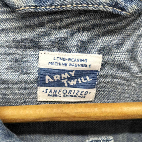 アーミーツイル ARMY TWILL LIGHT DENIM UTILITY S/S SHIRT メンズ M