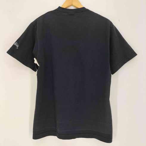 ステューシー Stussy 00s 紺タグ 袖ロゴ フロントプリント 半袖Tシャツ メンズ import:M