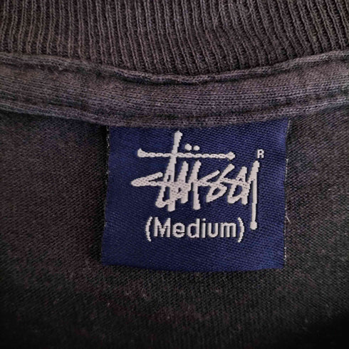 ステューシー Stussy 00s 紺タグ 袖ロゴ フロントプリント 半袖Tシャツ メンズ import:M
