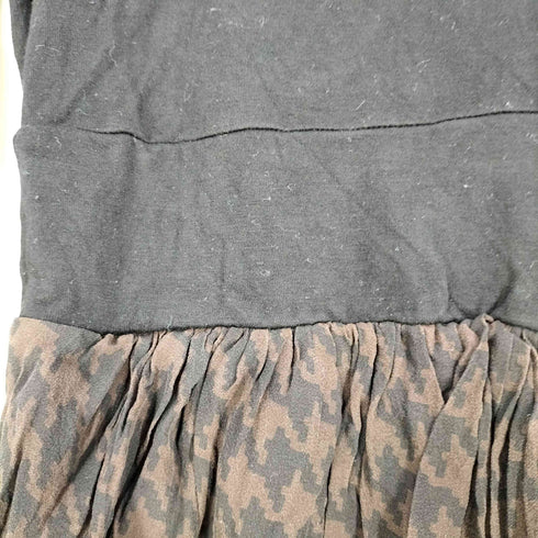 マックスマーラ MAX MARA 銀タグ イタリア製 ハイネック 切替 ギャザー 千鳥格子 ワンピース レディース EUR:38