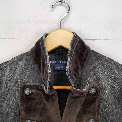 ラルフローレン RALPH LAUREN ベロア切替デニムジャケット レディース 3f