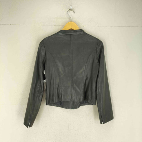 ALMA EN ROSE Lamb leather ラムレザーノーカラージャケット レディース 38