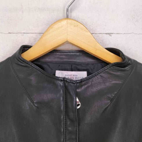 ALMA EN ROSE Lamb leather ラムレザーノーカラージャケット レディース 38