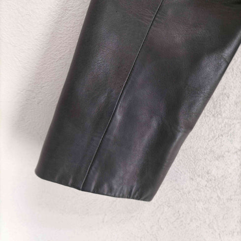 ALMA EN ROSE Lamb leather ラムレザーノーカラージャケット レディース 38