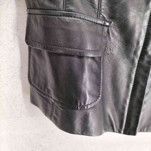 ALMA EN ROSE Lamb leather ラムレザーノーカラージャケット レディース 38