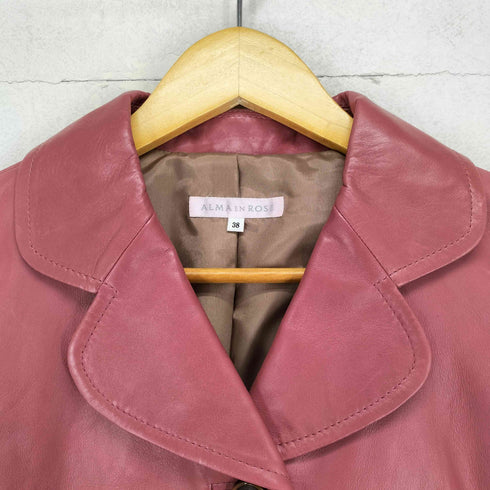 ALMAenROSE Lamb leather デザインカラー 4Bテーラードジャケット レディース 38