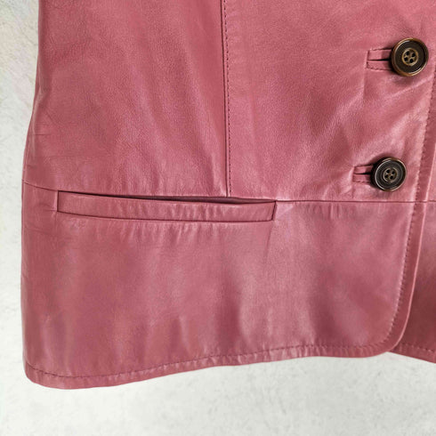 ALMAenROSE Lamb leather デザインカラー 4Bテーラードジャケット レディース 38