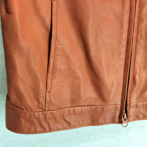 ALMAenROSE Lamb leather ダブルジップ シングルラムレザージャケット レディース 38