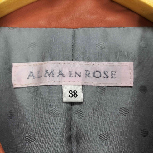 ALMAenROSE Lamb leather ダブルジップ シングルラムレザージャケット レディース 38