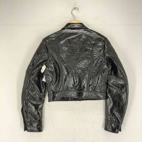 ディーゼル DIESEL G-MAGNOLIA 光沢コーティング ボイルドウールブレンド クロップドジャケット レディース XS
