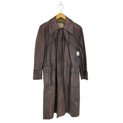 GEORGE TOWN Cow Leather 比翼レザーロングコート メンズ JPN:L