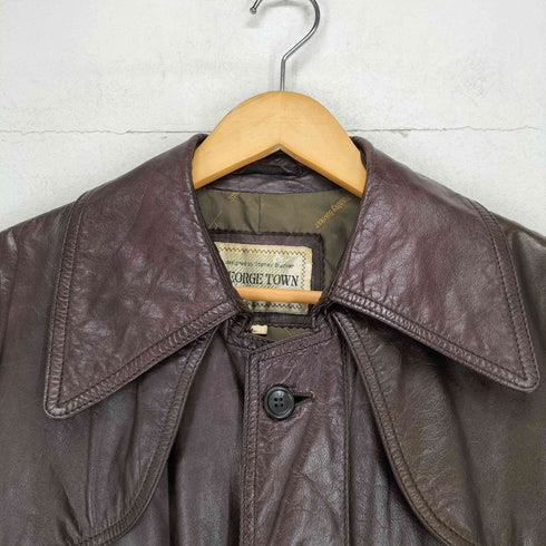 GEORGE TOWN Cow Leather 比翼レザーロングコート メンズ JPN:L