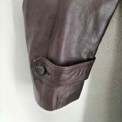 GEORGE TOWN Cow Leather 比翼レザーロングコート メンズ JPN:L