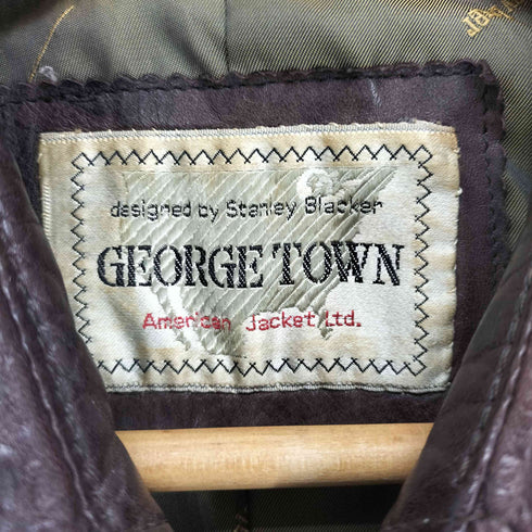 GEORGE TOWN Cow Leather 比翼レザーロングコート メンズ JPN:L