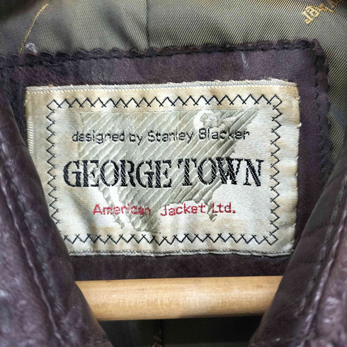 GEORGE TOWN Cow Leather 比翼レザーロングコート メンズ JPN:L