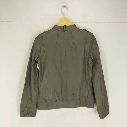 マンゴー MNG genuine leather シングルレザーライダースジャケット レディース import:M