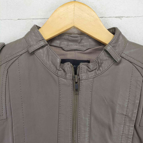 マンゴー MNG genuine leather シングルレザーライダースジャケット レディース import:M