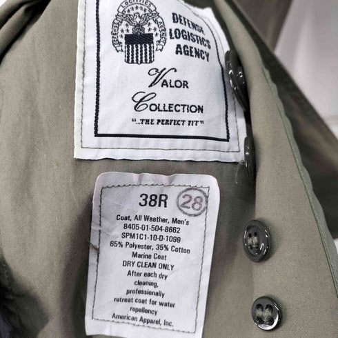 ユーエスネイビー U.S.NAVY USMC オールウェザーコート Valor Collection ベルト付 トレンチコート メンズ 38R