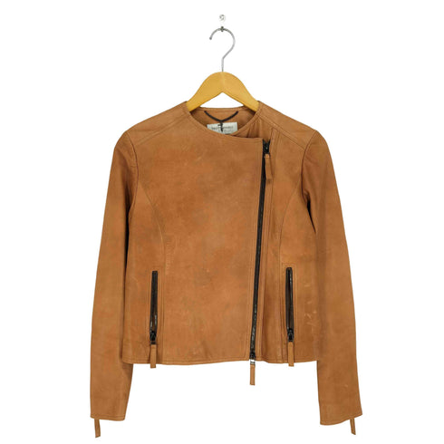 トラサルディ TRUSSARDI TRU TRUSSARDI ノーカラーレザーライダースジャケット レディース JPN:40