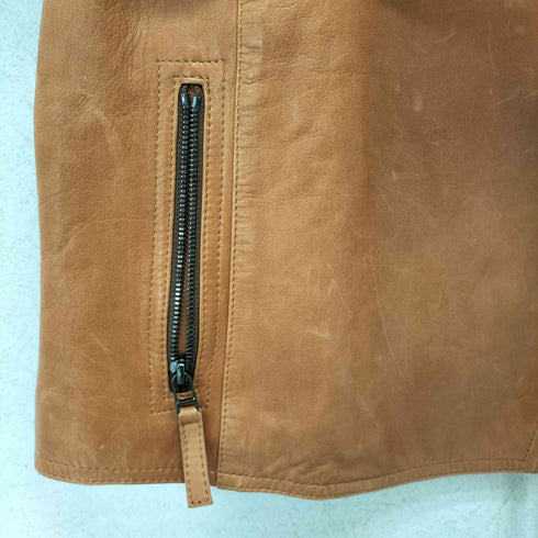トラサルディ TRUSSARDI TRU TRUSSARDI ノーカラーレザーライダースジャケット レディース JPN:40