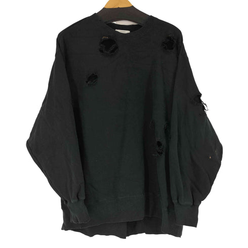 ダメージリメイク クルーネックスウェット メンズ