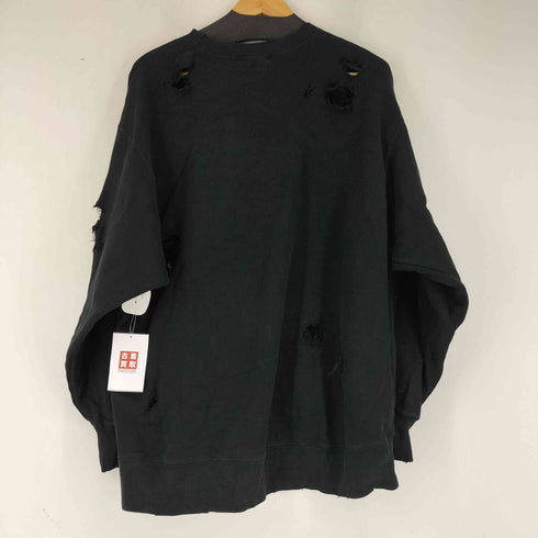 ダメージリメイク クルーネックスウェット メンズ