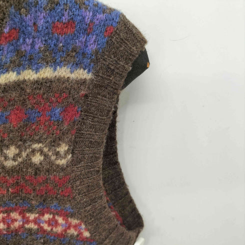 グリーンレーベルリラクシング GREEN LABEL RELAXING 総柄 Vネック ニットベスト メンズ JPN:L