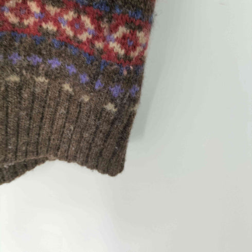 グリーンレーベルリラクシング GREEN LABEL RELAXING 総柄 Vネック ニットベスト メンズ JPN:L