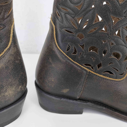 アッシュ ASH LASER CUT LEATHER WESTARN BOOTS レーザカットレザーウエスタンブーツ レディース EUR:36
