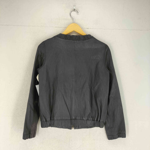 シップス SHIPS lamb leather ラムレザーノーカラージャケット レディース M