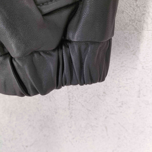 シップス SHIPS lamb leather ラムレザーノーカラージャケット レディース M