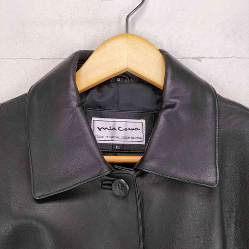 mia coma lamb leather イタリアンラムレザーステンカラーコート レディース 13