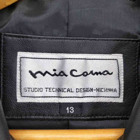 mia coma lamb leather イタリアンラムレザーステンカラーコート レディース 13