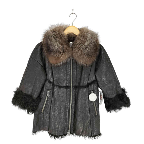 GARB kalganlamb silverfox シルバーフォックス カルガンラムレザー七分袖ダブルジップジャケット レディース 1