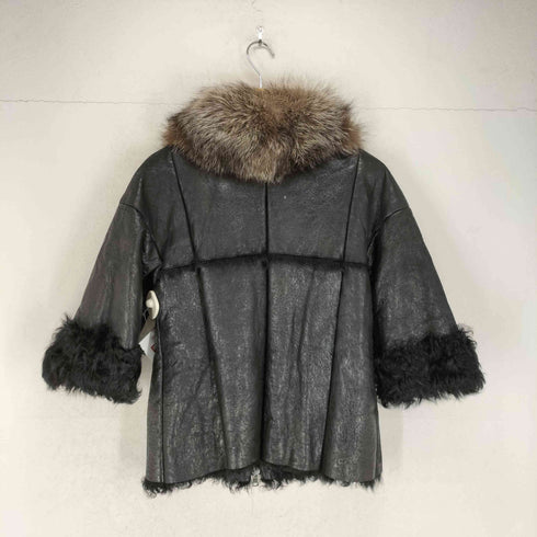 GARB kalganlamb silverfox シルバーフォックス カルガンラムレザー七分袖ダブルジップジャケット レディース 1