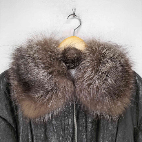 GARB kalganlamb silverfox シルバーフォックス カルガンラムレザー七分袖ダブルジップジャケット レディース 1