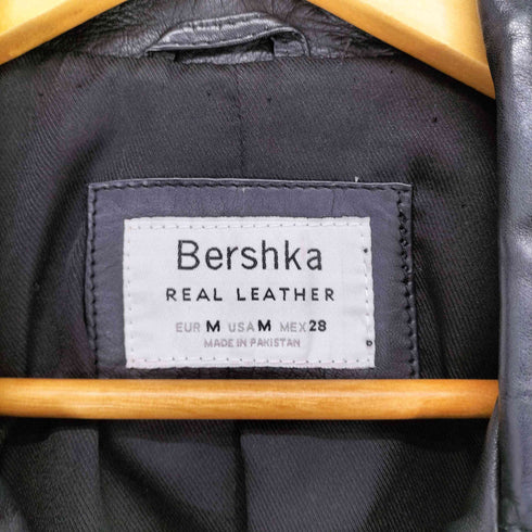 ベルシュカ BERSHKA lamb leather ラムレザーダブルライダースジャケット レディース M