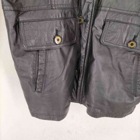 JECKER'S caw leather カウレザーカーコート メンズ L