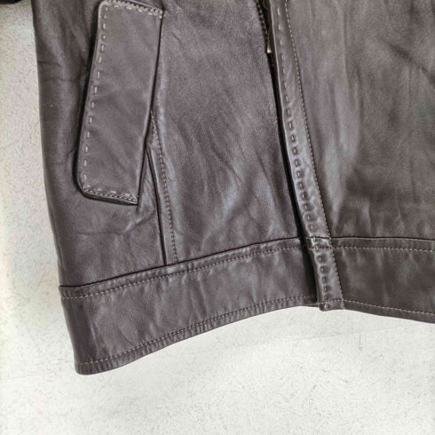 SRIC Lamb leather デザインジップラムレザージャケット レディース 38
