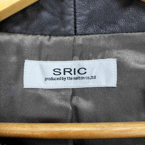 SRIC Lamb leather デザインジップラムレザージャケット レディース 38