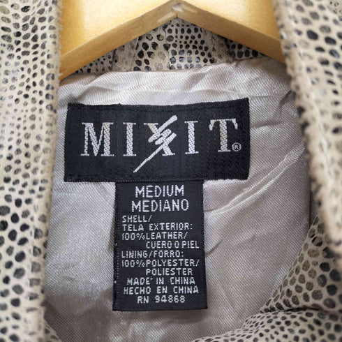 MIXIT Genuine Leather パイソン柄 シングルレザージャケット Y2K メンズ M