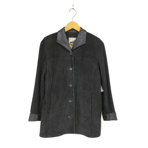BONZ Lamb Leather 襟袖切替スエードショート丈コート レディース XS
