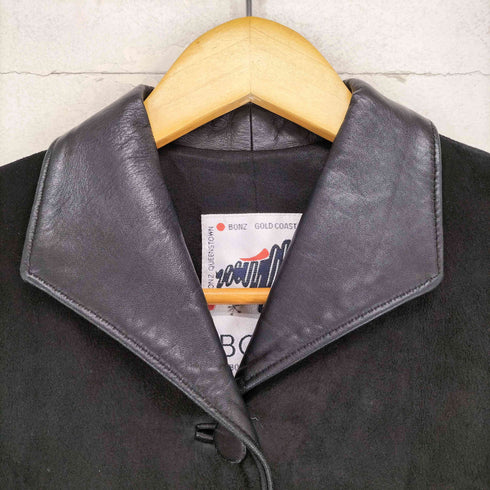 BONZ Lamb Leather 襟袖切替スエードショート丈コート レディース XS