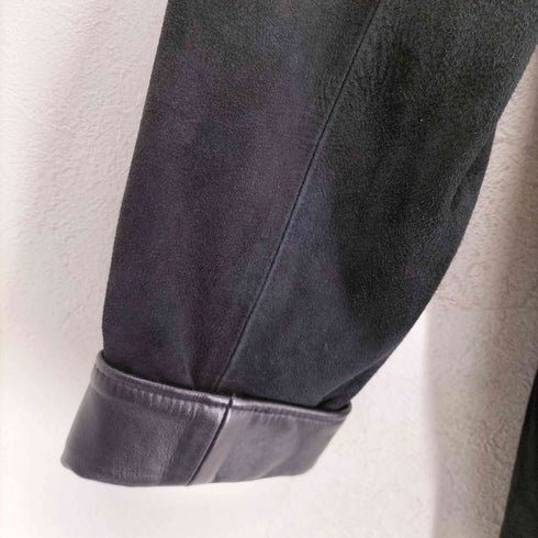 BONZ Lamb Leather 襟袖切替スエードショート丈コート レディース XS